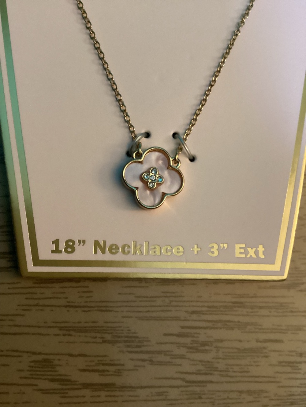 Buy Now Double Take Clover Charm Goldtone Necklace New - Picture 2 of 6